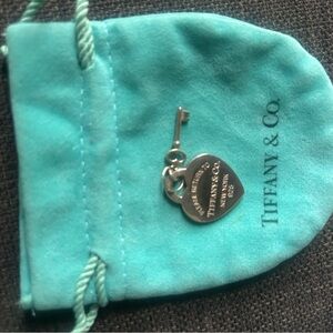 Tiffany Sterling Silver Heart & Key Charm